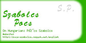 szabolcs pocs business card